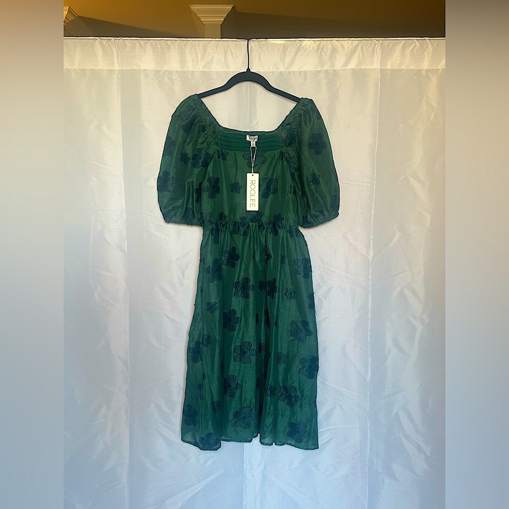 New with tags Roolee dress green with flowers
